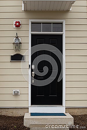 Classic style entrance doors house front close modern Stock Photo