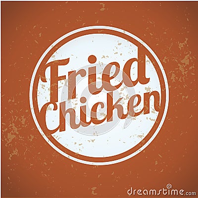 Classic Style Fried Chicken Stamps Vector Illustration