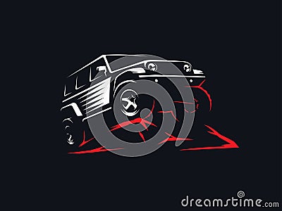 Classic suv off-road illustration Vector Illustration