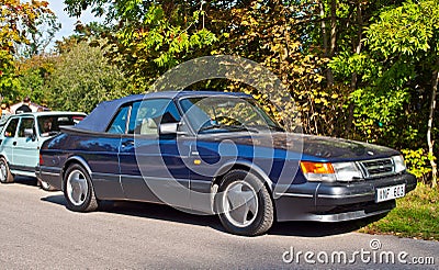 Classic Swedish car Saab 900 cabrio Editorial Stock Photo