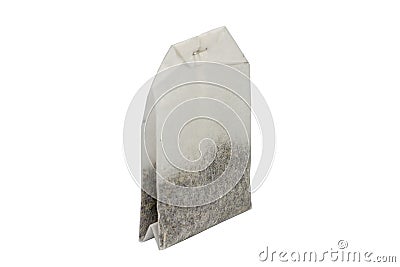 Classic teabag macro, isolated on white background Stock Photo