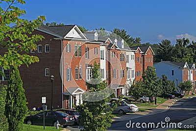 Classic Townhouses Stock Photo