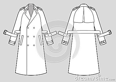 Classic Trench Coat Vector Template Vector Illustration