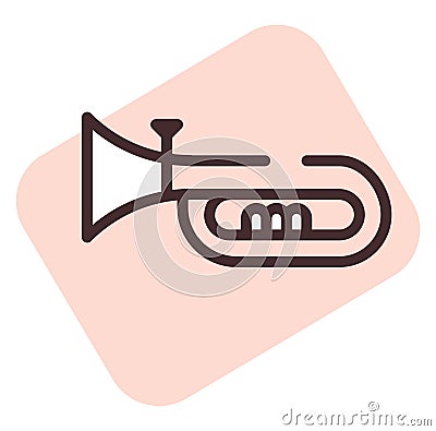 Classic trumpet music, icon Vector Illustration