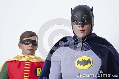 Classic Tv Show Batman and Robin Hot Toys Action Figures Editorial Stock Photo