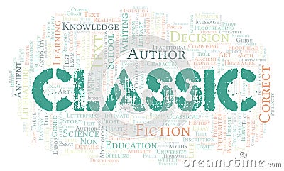 Classic typography word cloud create with the text only Stock Photo