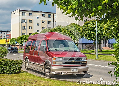 Classic van Chevrolet Explorer 1600 parked Editorial Stock Photo