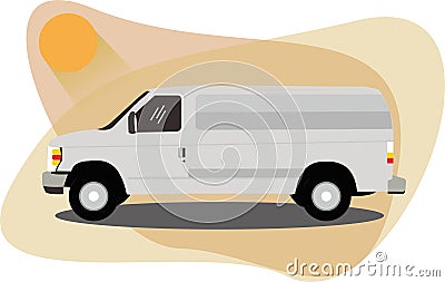 Classic Van With Elegant Colour Stock Photo