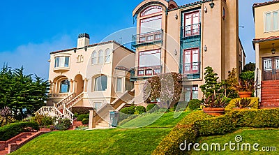 Classic victorian houses in San Francisco, California Stock Photo