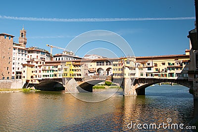Classical view of ponte vecchio in florence Stock Photo