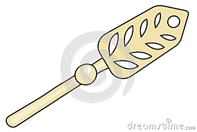 Classic vintage absinthe bar spoon. Doodle cartoon style vector image. For restaurant menu, bartender website design Vector Illustration