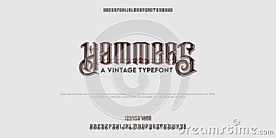 Classic and vintage alphabet typography. Vector illustration font set. Timeless typeface. Vector Illustration