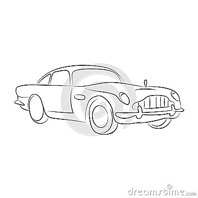 Classic vintage car illustration vector Vector Illustration