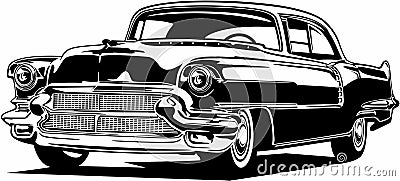 Classic vintage retro american legendary car Cadillac De Ville Stock Photo