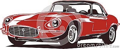 Classic vintage retro legendary British car Jaguar E-Type Stock Photo