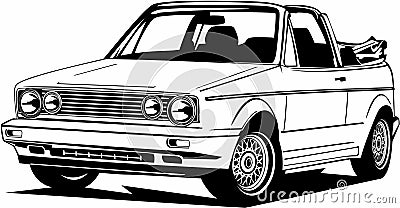 Classic vintage retro legendary car VW Golf Cabrio Stock Photo