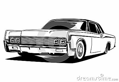 Classic vintage retro legendary sport car Lincoln Vector Illustration