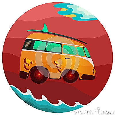 Volkswagen bus classic vintage travel Stock Photo