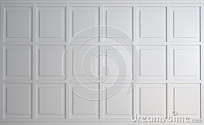 Classic wall of white wood panels. Design and technology Cartoon Illustration