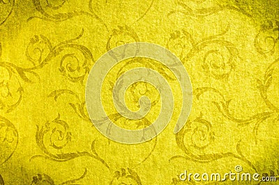 Classic wallpaper seamless vintage pattern on gold background Stock Photo