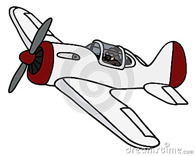 Classic white aircraft Vector Illustration