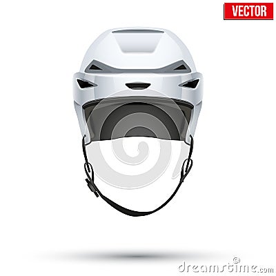 Classic white Hockey Helmet on Background Vector Illustration