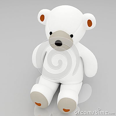 Classic white teddybear Cartoon Illustration