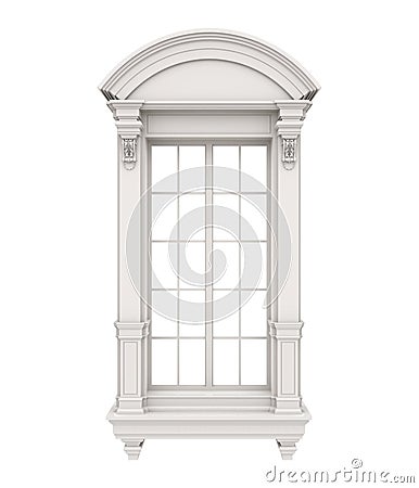 Classic Window Frame Isolated Stock Photo