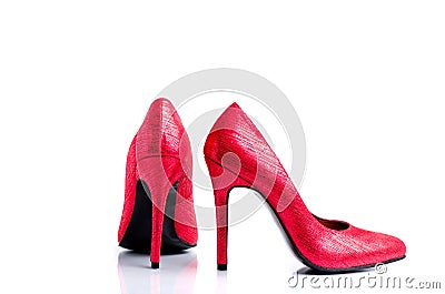 Classic Women`s High-Heeled Shoes Stock Photo