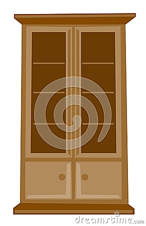 Classic wooden cabinet vector cartoon illustration Vector Illustration