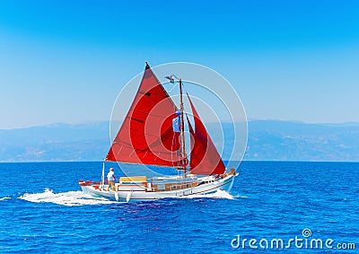 Classic wooden sailing boat Editorial Stock Photo