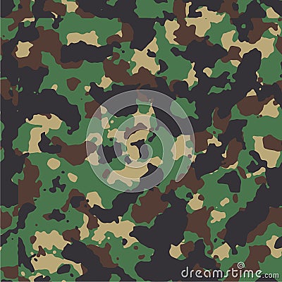 Classic woodland seamless camo pattern Vector Illustration