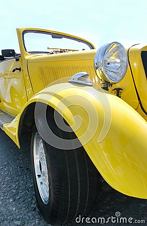Classic yellow car Stock Photo