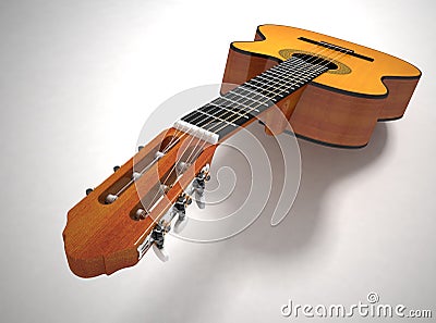 Classical acoustic guitar Stock Photo