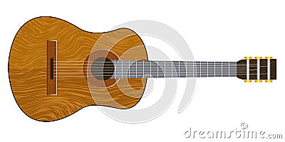 Classical acoustic guitar Vector Illustration