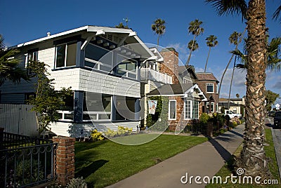 Classical american houses in Seal Beach - Orange County, California Stock Photo
