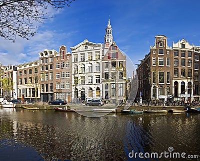 Classical Amsterdam view. Stock Photo