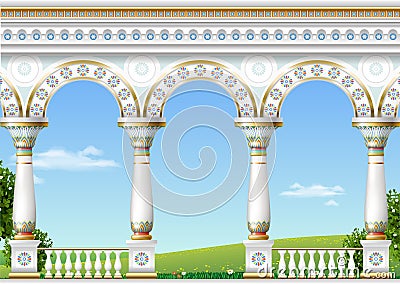 Classical arch of the eastern palace Vector Illustration