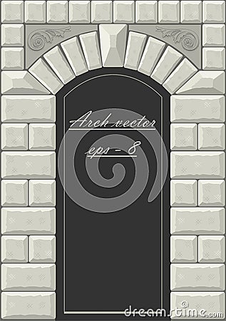 Classical arch of hewn stone Vector Illustration