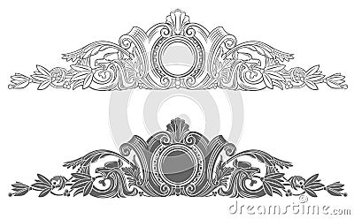 Classical architectural element of the pediment sandrik Vector Illustration