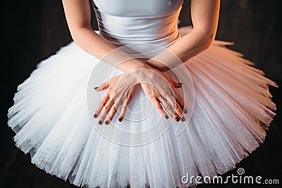 Classical ballet dancer in dress and cross hands Stock Photo