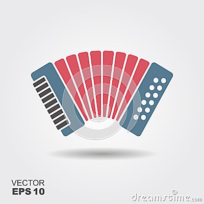 Classical bayan, accordion , harmonic icon Vector Illustration