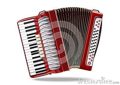 Classical bayan, accordion, harmonic, jews-harp Vector Illustration