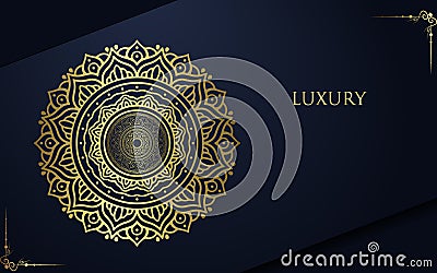 Classical burgundy henna mandala banner Vector Illustration