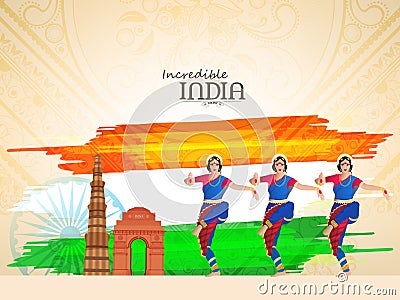 Classical Dancers for Indian Republic Day celebration. Stock Photo