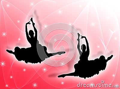 Classical dancers in the stars Stock Photo