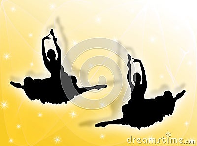 Classical dancers in the stars Stock Photo