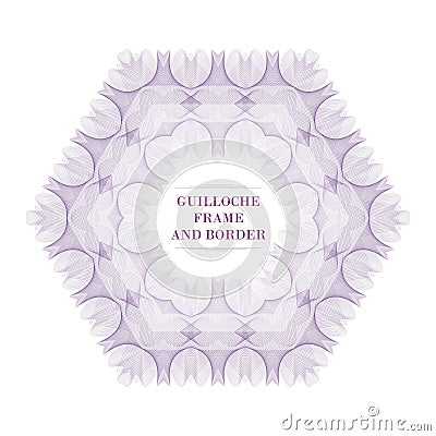 Classical guilloche with Hexagon style vector design Vector Illustration