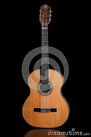 Classical guitar acoustic made by luthier Luciano Queiroz Stock Photo