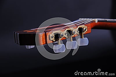 Classical guitar headstock Stock Photo